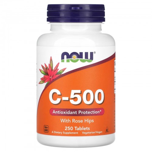 NOW Foods, C-500 с шиповником, 250 таблеток NOW Foods, C-500 с шиповником, 250 таблеток